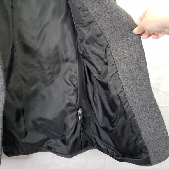 The Limited Pea Coat Women's M Wool Cashmere Gray Lined Classic Career Overcoat - Picture 8 of 15